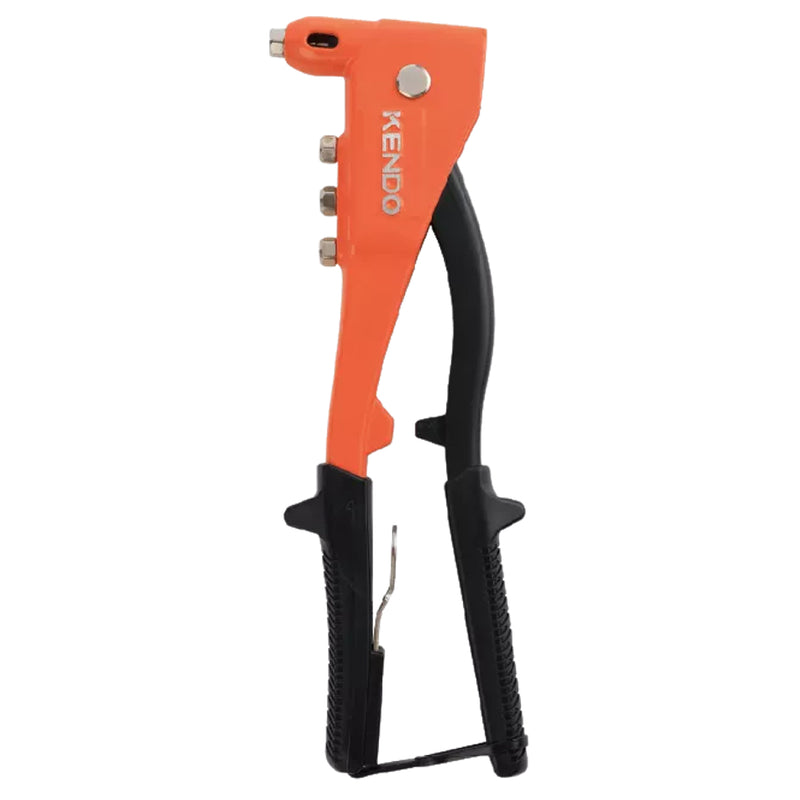 Kìm rút ri vê (rivet) Kendo 45605 dài 265mm, 4 đầu rút đinh với kích thước từ 2.4mm - 4.8mm, vật liệu nhôm đúc