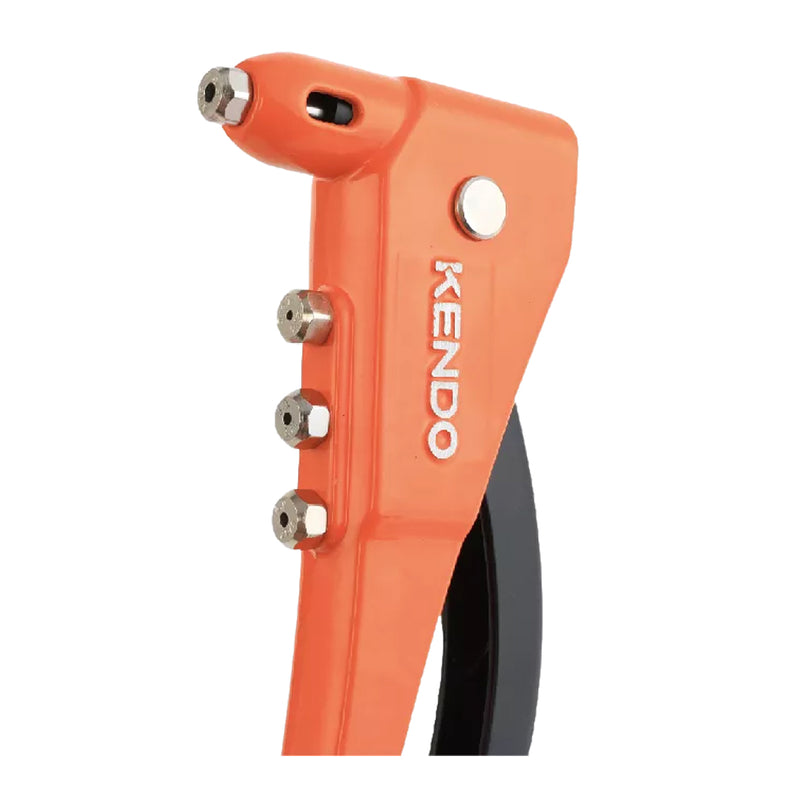 Kìm rút ri vê (rivet) Kendo 45605 dài 265mm, 4 đầu rút đinh với kích thước từ 2.4mm - 4.8mm, vật liệu nhôm đúc