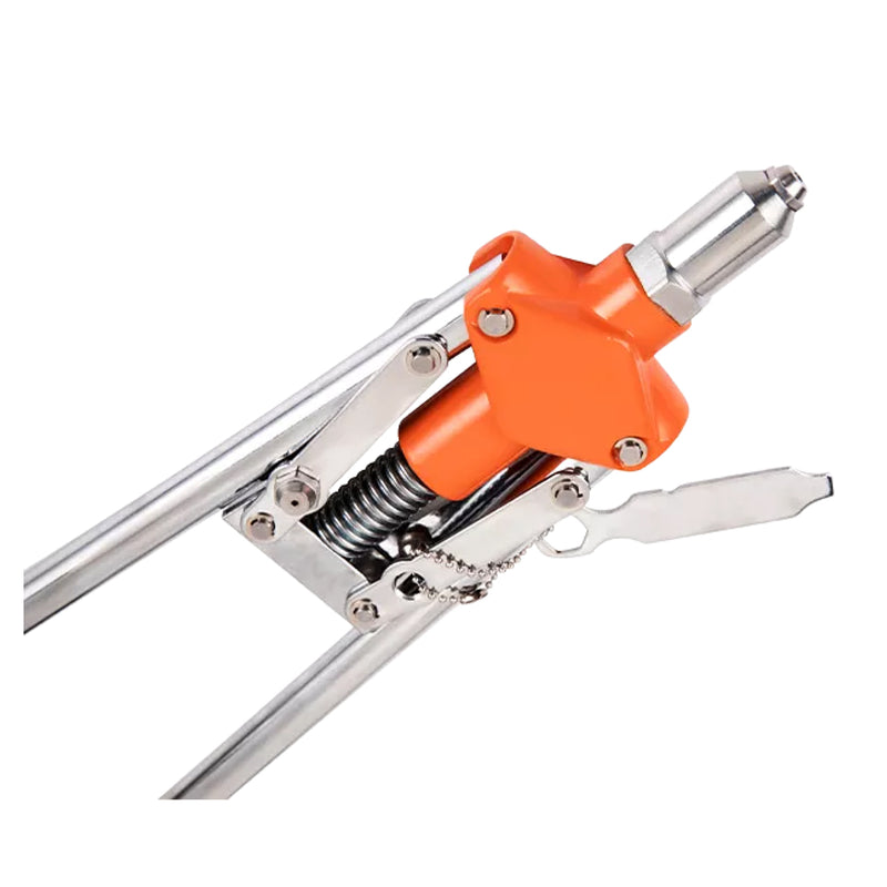 Kìm rút ri vê (rivet) trợ lực cao cấp Kendo 45604 dài 425mm (17 inch), 4 đầu rút đinh với kích thước từ 2.4mm - 4.8mm, vật liệu nhôm đúc