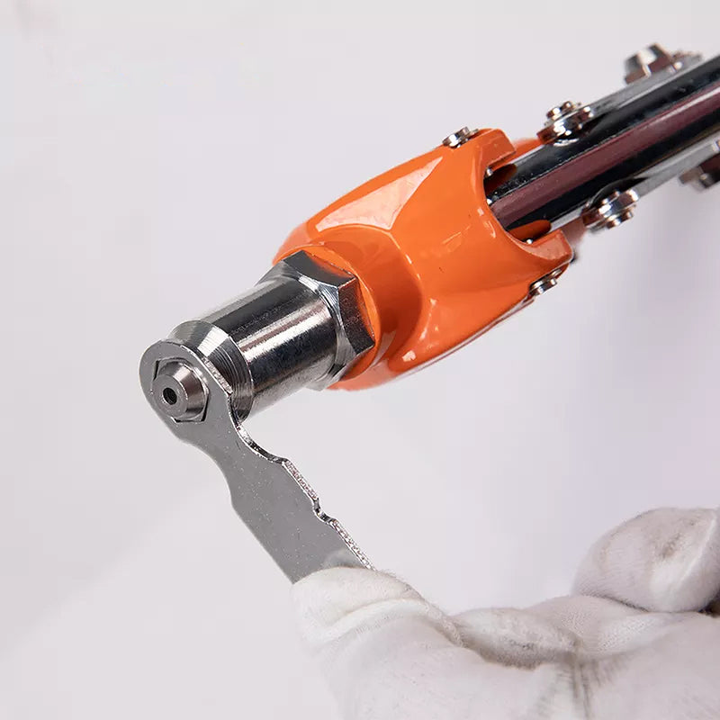 Kìm rút ri vê (rivet) trợ lực cao cấp Kendo 45604 dài 425mm (17 inch), 4 đầu rút đinh với kích thước từ 2.4mm - 4.8mm, vật liệu nhôm đúc