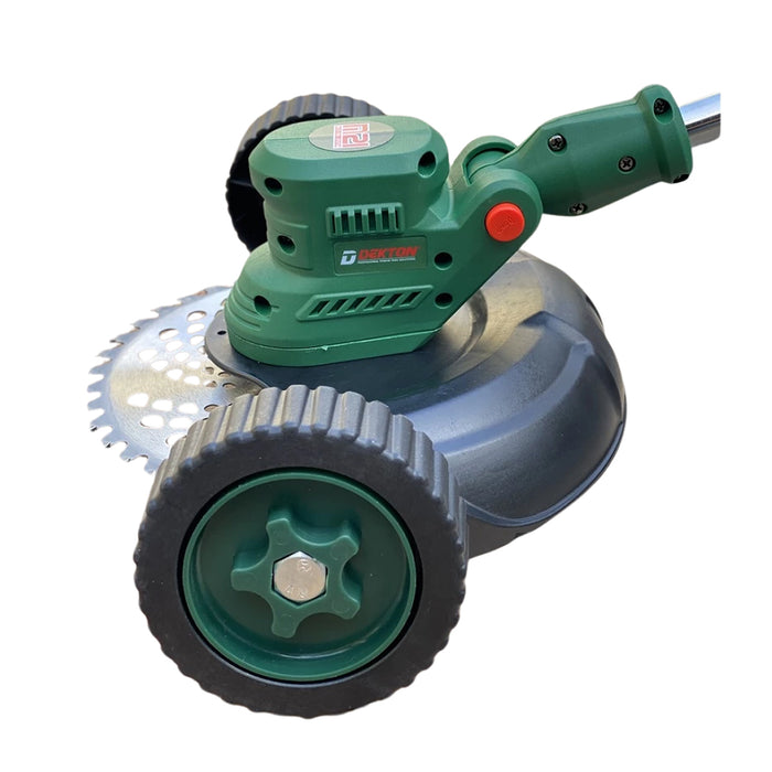 Máy cắt cỏ Dekton M21-CC2302 dùng pin 21V, độ rộng cắt tối đa 230mm, có bánh xe di chuyển