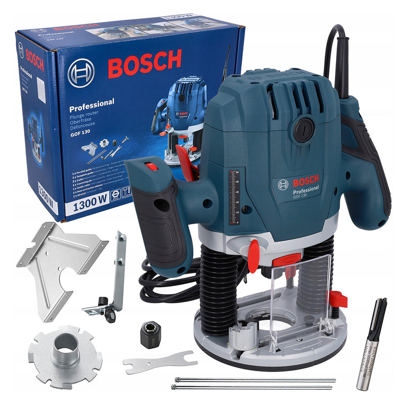 Máy phay Bosch GOF 130 công suất 1300W, chấu bóp 6mm - 8mm mã số 06016B70K1