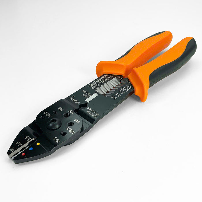 Kìm tuốt dây và bấm đầu cose đa năng Fujiya FA101/102/103 Series, kích thước 225mm tiêu chuẩn RoHS. Xuất xứ Đài loan