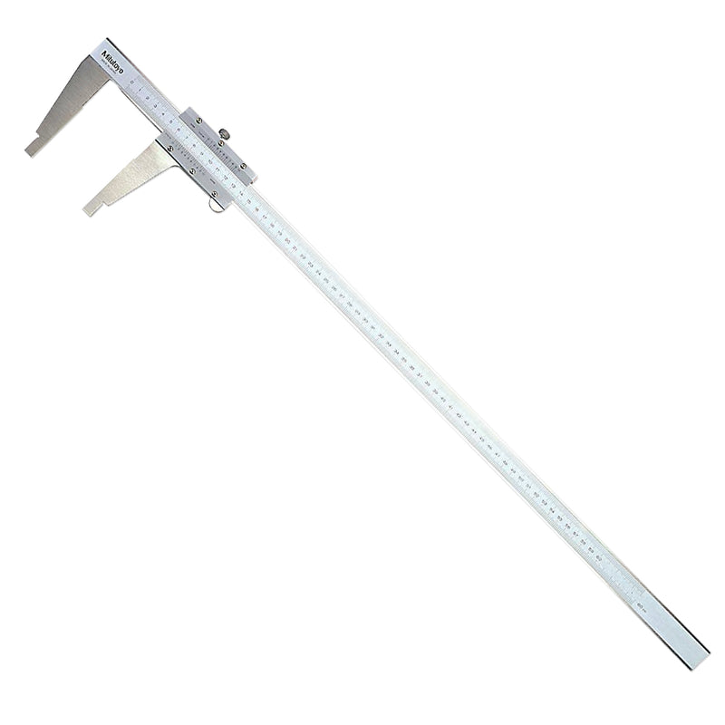 Thước kẹp cơ Mitutoyo Vernier Caliper Series 160 với hàm kẹp kiểu mỏ chim, có nút tinh chỉnh