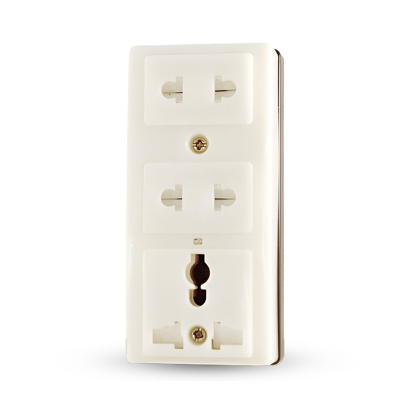 Ổ cắm nổi 3 cổng SOPOKA T32 đa năng, nhựa chịu nhiệt, tiếp điểm đồng nguyên chất, an toàn, bền bỉ
