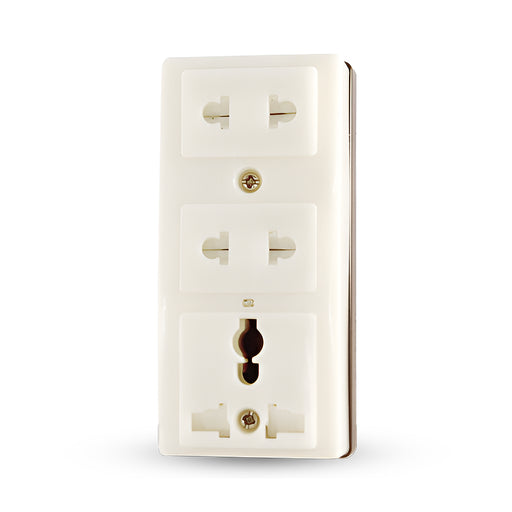 Ổ cắm nổi 3 cổng SOPOKA T32 đa năng, nhựa chịu nhiệt, tiếp điểm đồng nguyên chất, an toàn, bền bỉ