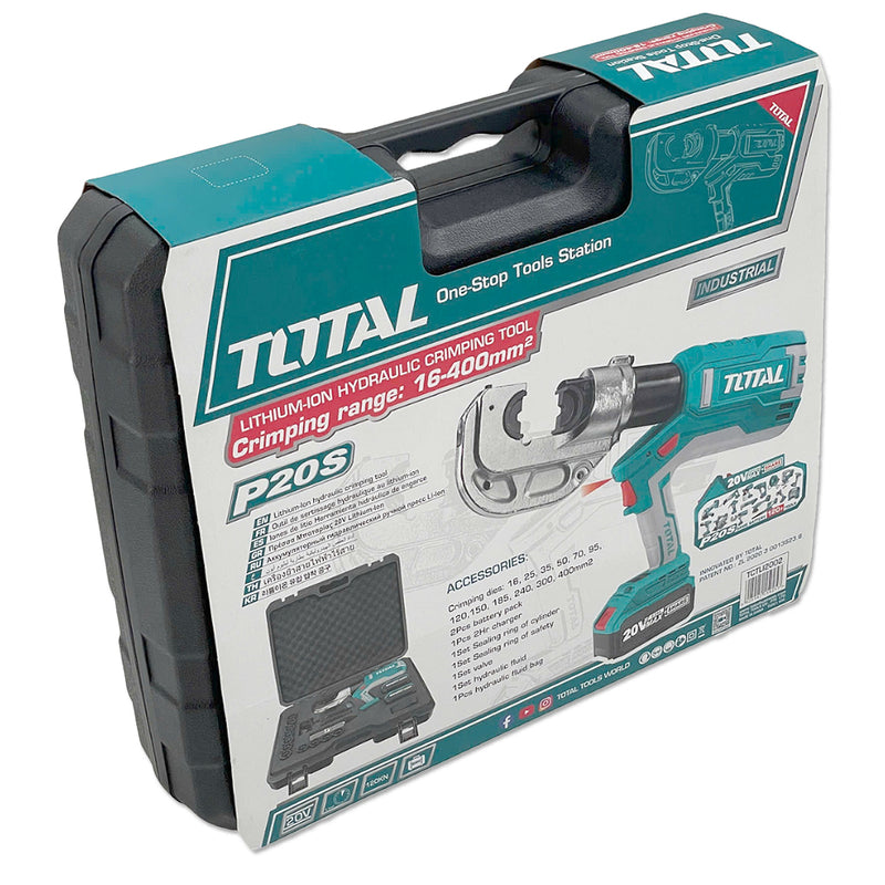 Máy ép cose thủy lực TOTAL TCTLI2002 dùng Pin 20V, lực ép 120kN