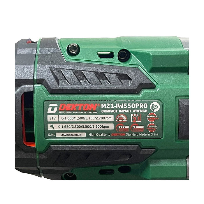 Máy siết bu lông Dekton M21-IW550PRO dùng pin 21V, mô-men xoắn 550Nm, cốt 1/2 inch