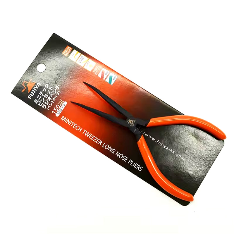 Kìm mũi nhọn mini, đầu mũi cong 150° siêu mảnh, có lò xo trợ lực Fujiya MP8-150 kích thước 150mm