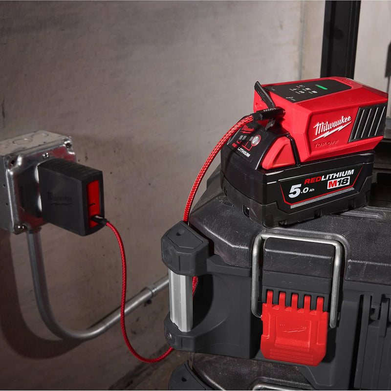 Đế sạc mini USB-C Milwaukee M18 TC-0 dùng cho Pin 18V, công suất 100W
