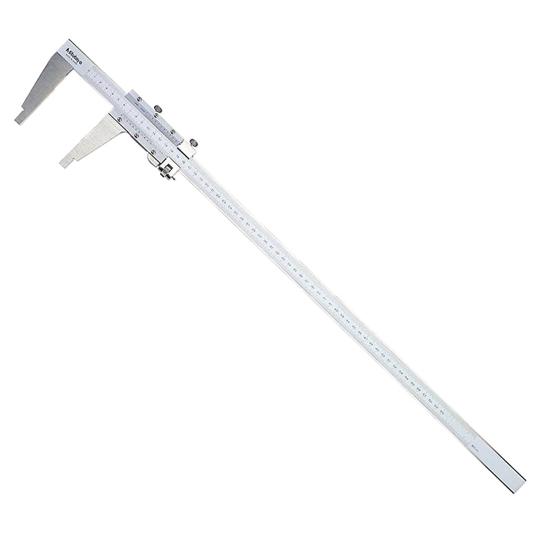 Thước kẹp cơ Mitutoyo Vernier Caliper Series 160 với hàm kẹp kiểu mỏ chim, có nút tinh chỉnh