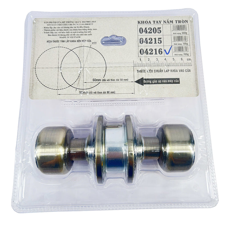 Khóa cửa tay nắm tròn Việt Tiệp 04216