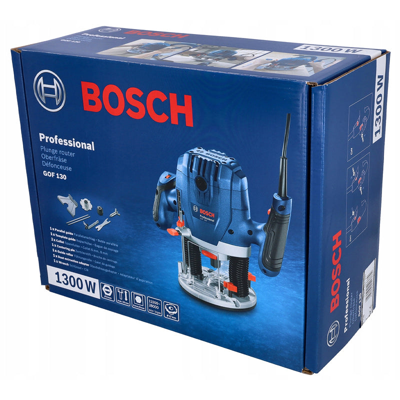 Máy phay Bosch GOF 130 công suất 1300W, chấu bóp 6mm - 8mm mã số 06016B70K1