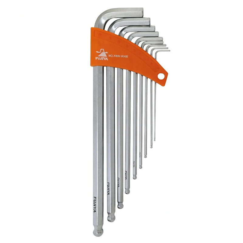 Bộ lục giác đầu bi 9 chi tiết Fujiya FBW-900S 1.5-10mm thép Cr-V mạ Chrome