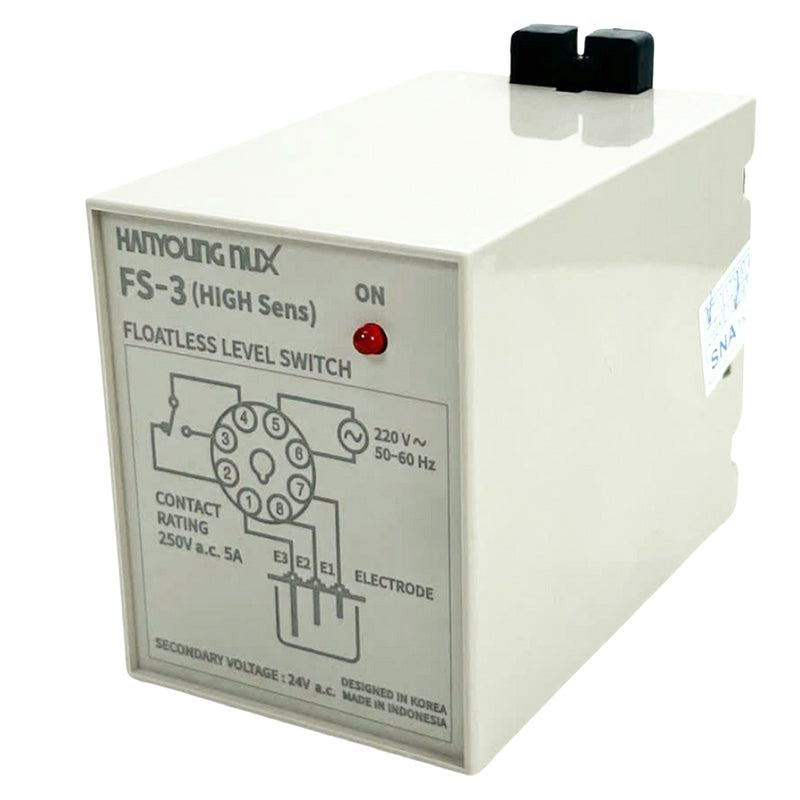 Relay mức nước Hanyoung Nux FS-3A, socket 8 chân tròn