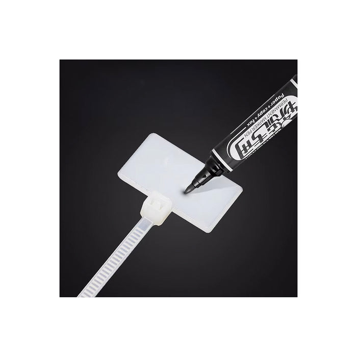 Dây rút KST có thẻ ghi chú khổ ngang, cổ rút nằm trong, dài 112mm - 210mm, bản rộng 2.5mm (Size M)