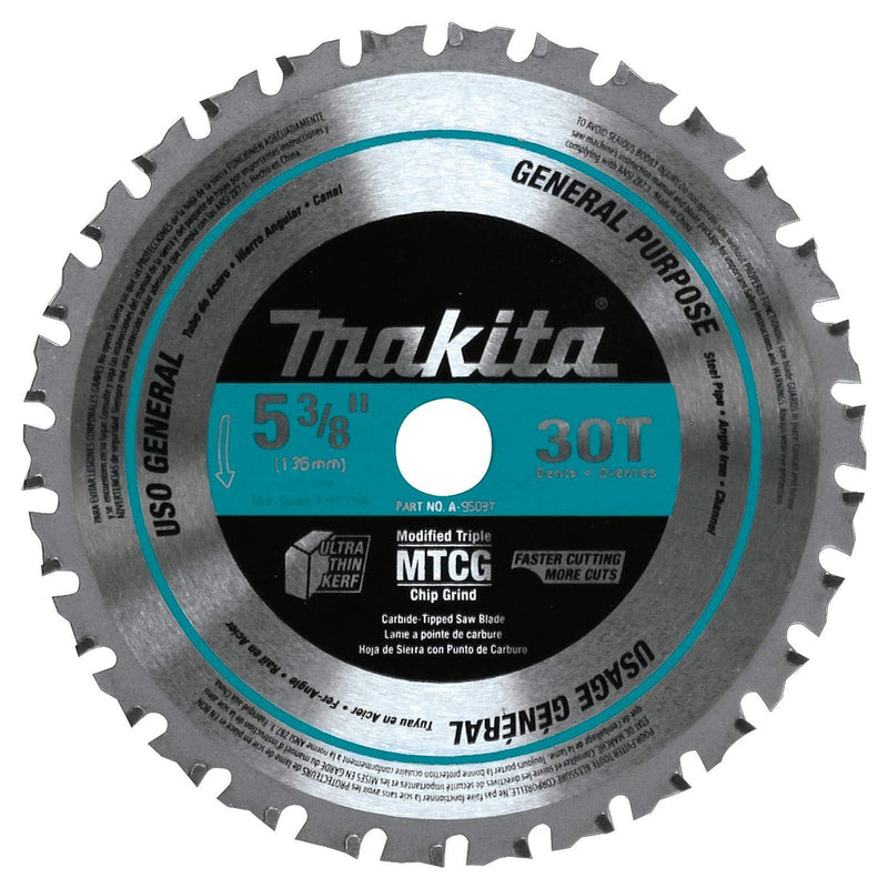 Lưỡi cưa kim loại TCT Makita A-95037 đường kính 136mm, 30 răng kiểu MTCG, lỗ cốt 15,88mm