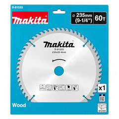 D-81533: Đường kính 235mm, 60 răng kiểu ATB ( 1 lưỡi/hộp )