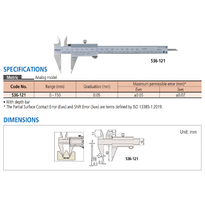 Thước kẹp cơ Mitutoyo Series 536,  Point Caliper, Mũi nhọn