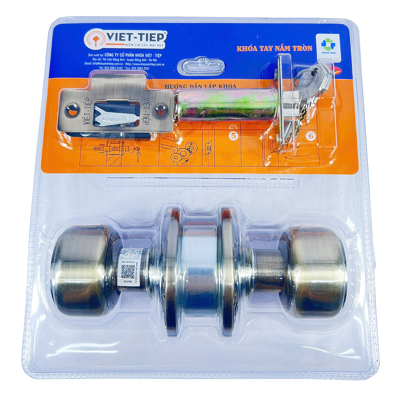 Khóa cửa tay nắm tròn Việt Tiệp 04216