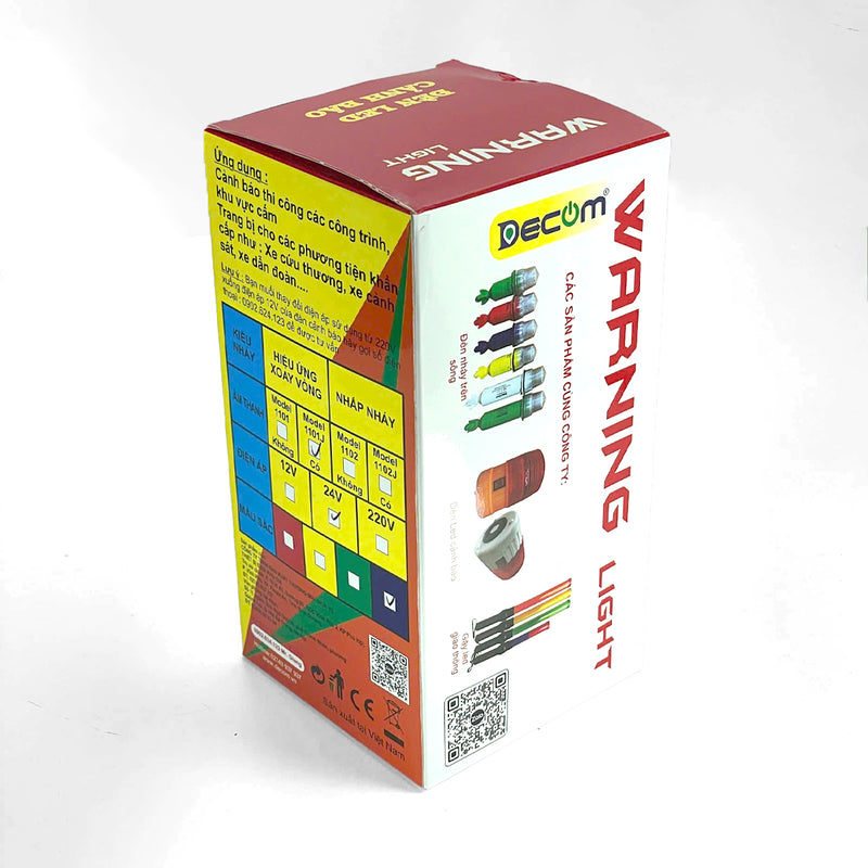 Đèn cảnh báo led xoay Decom không còi và có còi