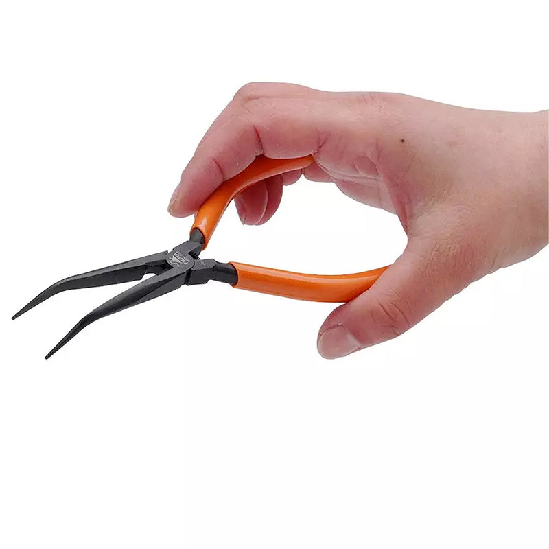 Kìm mũi nhọn mini, đầu mũi cong 150° siêu mảnh, có lò xo trợ lực Fujiya MP8-150 kích thước 150mm