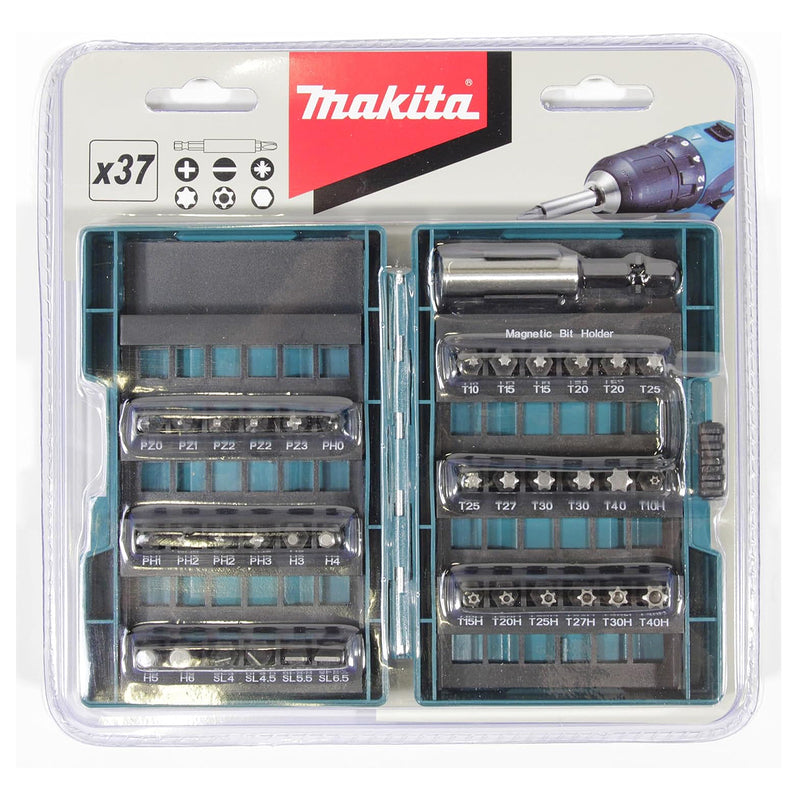 Bộ 10 hộp mũi vít tổng hợp 37 chi tiết Makita B-28606-10 đuôi lục giác 6.35mm (1/4 inch)