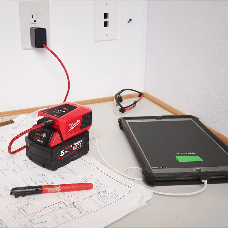 Đế sạc mini USB-C Milwaukee M18 TC-0 dùng cho Pin 18V, công suất 100W