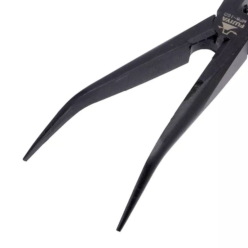 Kìm mũi nhọn mini, đầu mũi cong 150° siêu mảnh, có lò xo trợ lực Fujiya MP8-150 kích thước 150mm