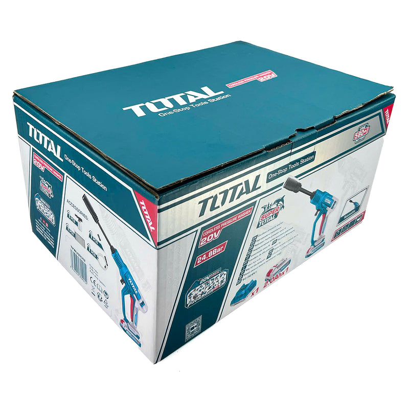 Máy xịt rửa dùng Pin 20V Total, áp suất 24.8 bar