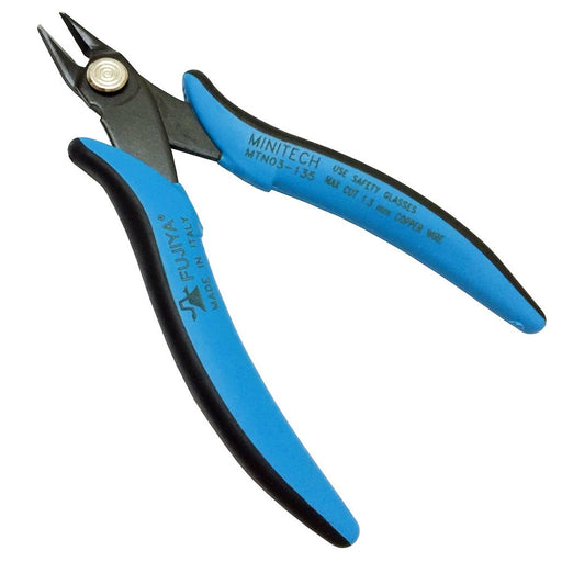 Kìm cắt linh kiện Fujiya MTN03-135 135mm lưỡi phẳng mỏng, cán nhựa Ultra grip, chuyên dụng cắt chân IC bo mạch.