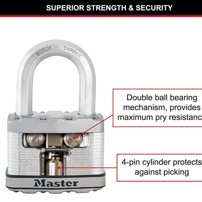 Ổ khóa treo Master Lock M5XDLF cao cấp, thân khóa bằng thép lá 50mm