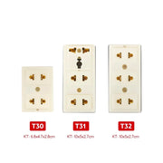 Ổ cắm nổi SOPOKA T30, T31, T32 2-3 lỗ đa năng, vỏ nhựa chịu nhiệt, tiếp điểm đồng nguyên chất, an toàn, dễ lắp đặt.