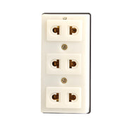 Ổ cắm nổi SOPOKA T31 3 lỗ, màu trắng, hình chữ nhật, chất liệu nhựa chịu nhiệt cao, tiếp điểm đồng nguyên chất.