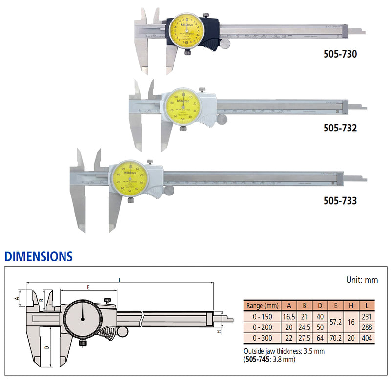 Thước kẹp đồng hồ cơ Mitutoyo Series 505 Dial Caliper
