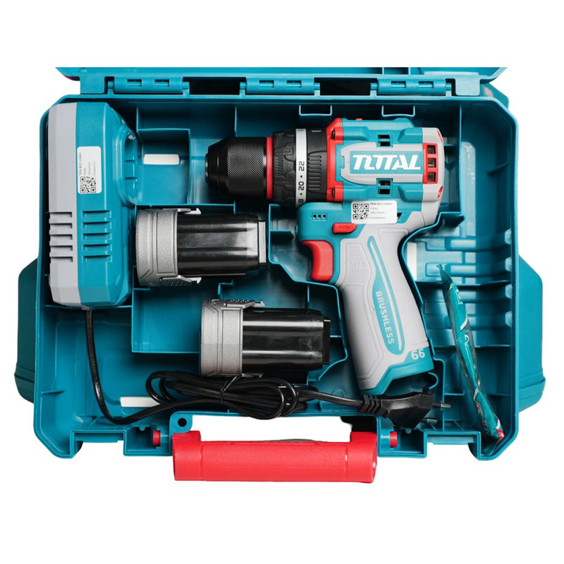 Máy khoan búa Total TIDLI166062 dùng Pin 16V, đầu kẹp 13mm (2 pin 2.0Ah, 1 sạc)