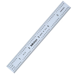 Mã 182-105　6 in | 150 mm　Vạch chia 1/32 in, 1/64 in, 1 mm, 0.5 mm　Rộng - Cứng