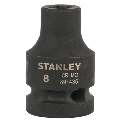 Đầu tuýp đen impact, ngắn cốt 1/2 inch Stanley chất liệu thép Cr-Mo chịu lực cao