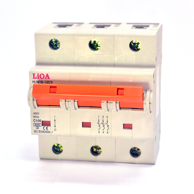 Cầu dao tự động MCB Lioa, tải danh định từ 6A ~ 100A, dòng cắt từ 6kA