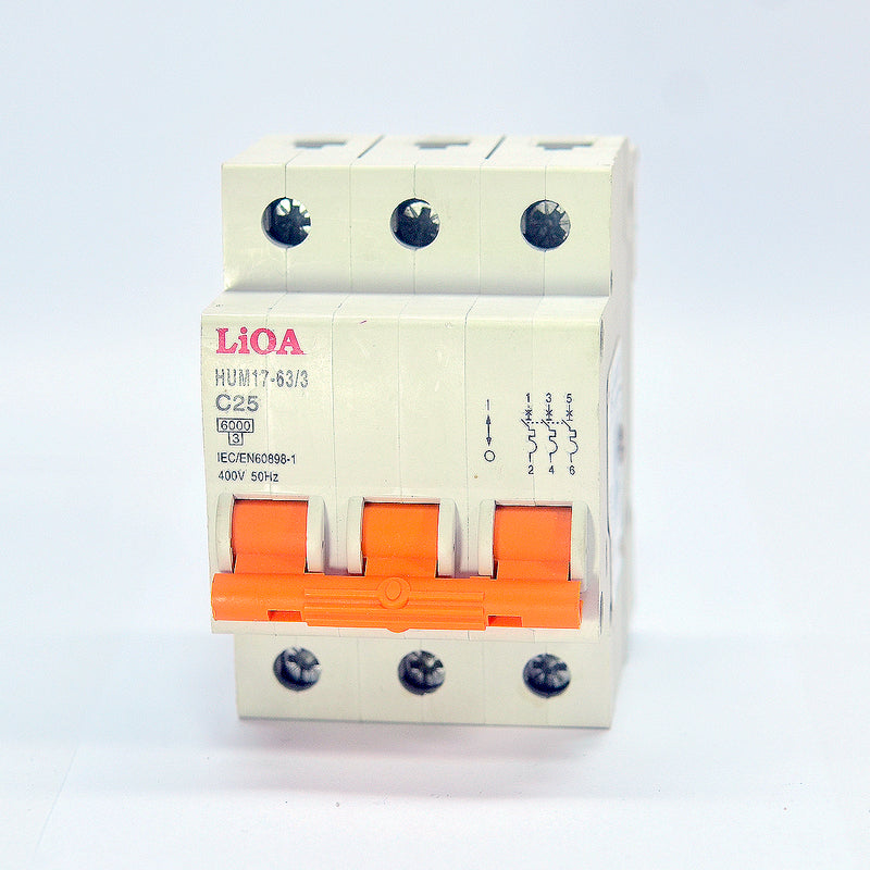 Cầu dao tự động MCB Lioa, tải danh định từ 6A ~ 100A, dòng cắt từ 6kA