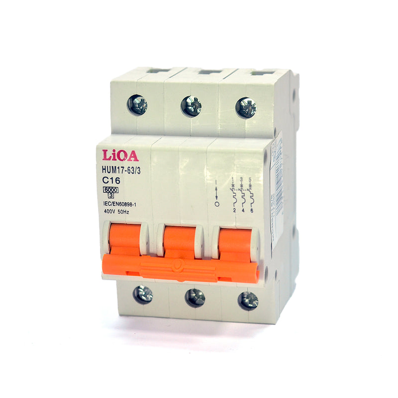 Cầu dao tự động MCB Lioa, tải danh định từ 6A ~ 100A, dòng cắt từ 6kA