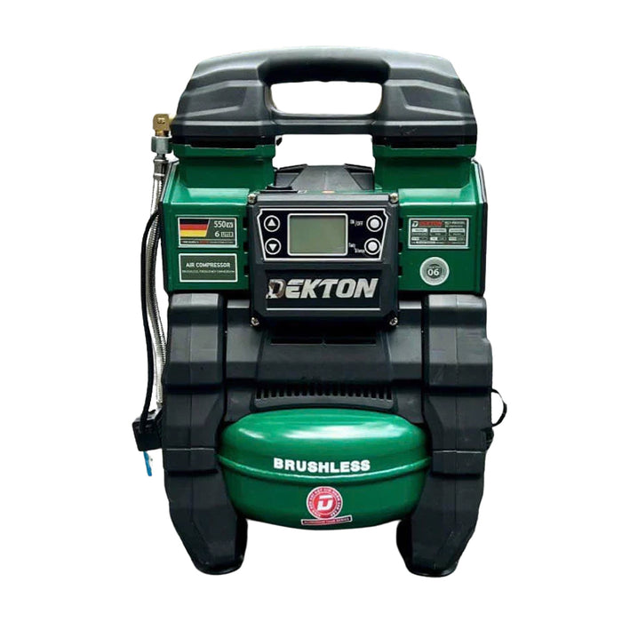 Máy nén khí Dekton M21-NK02BL dùng pin 21V và điện 220V, bình chứa 6 lít hợp kim nhôm cao cấp (Chỉ có thân máy)