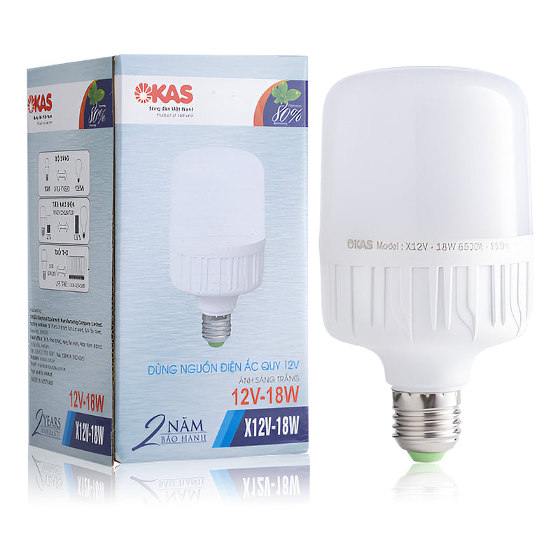Bóng LED 12V E27 SOPOKA X12V 18W cho năng lượng mặt trời, ắc quy