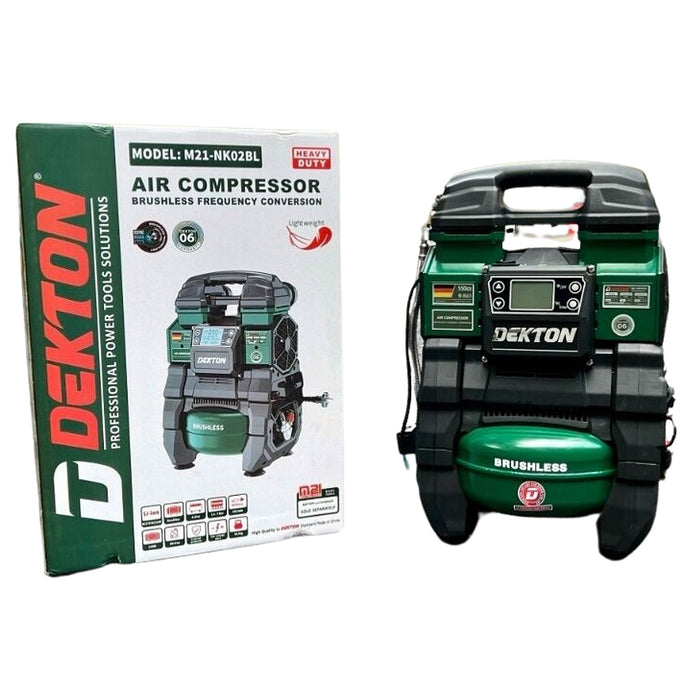 Máy nén khí Dekton M21-NK02BL dùng pin 21V và điện 220V, bình chứa 6 lít hợp kim nhôm cao cấp (Chỉ có thân máy)