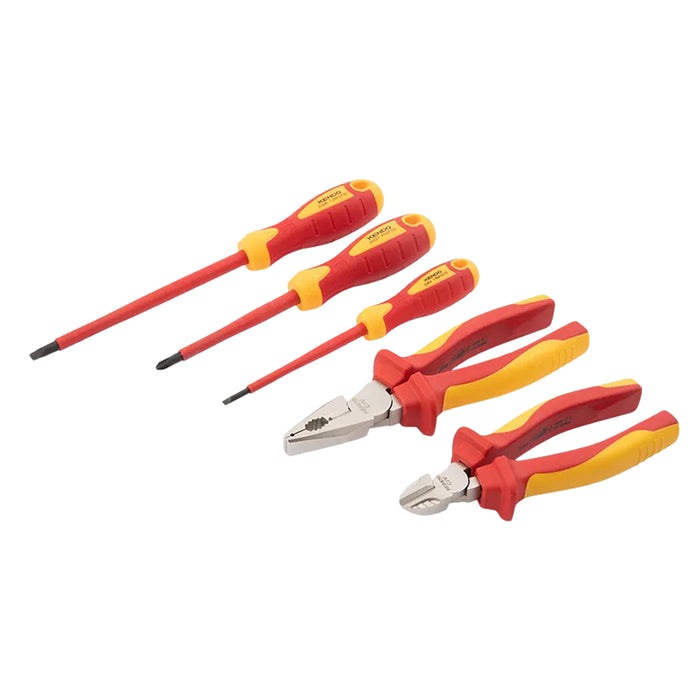 Bộ kìm và tua vít cách điện 1000V 5 chi tiết Kendo 85136