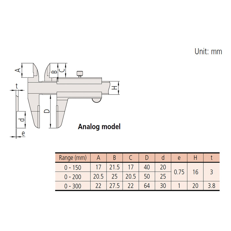 Thước kẹp cơ Mitutoyo Series 536,  Blade Type Caliper, Hàm kẹp kiểu lưỡi dao mảnh