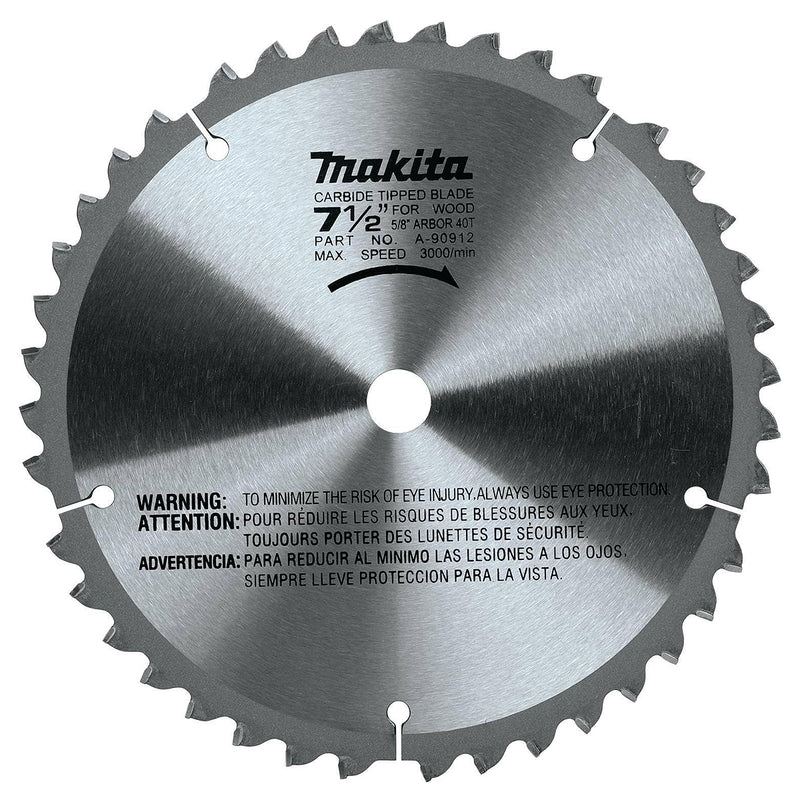 Lưỡi cưa gỗ TCT Makita A-90912 đường kính 190mm, 40 răng kiểu ATB, lỗ cốt 15,88mm