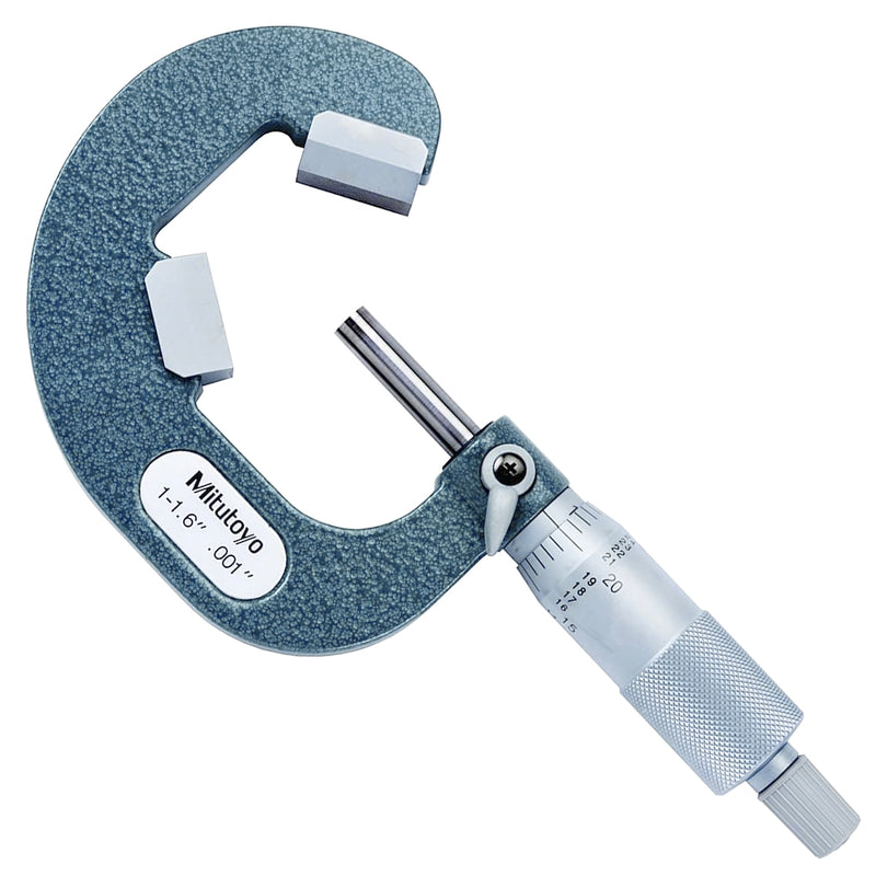 Panme Mitutoyo Series 114 - V Anvil Micrometers, đầu đo chữ V | Đo đường kính ngoài lưỡi cắt 3 cạnh (3 Flute cutting)
