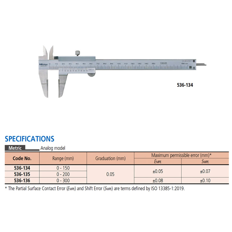 Thước kẹp cơ Mitutoyo Series 536,  Blade Type Caliper, Hàm kẹp kiểu lưỡi dao mảnh