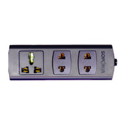 Ổ cắm nối dài SOPOKA 3K đen lõi sứ chống cháy chịu tải 2200W, 3 lỗ cắm đa năng.